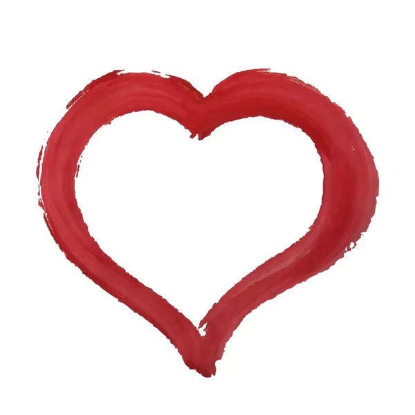 Coração Tinta Vermelha Ilustração Vetorial — Vetor de Stock