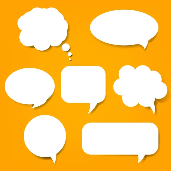 Speech Bubble Set Orange Background Gradient Mesh Vector Illustration — Stock Vector