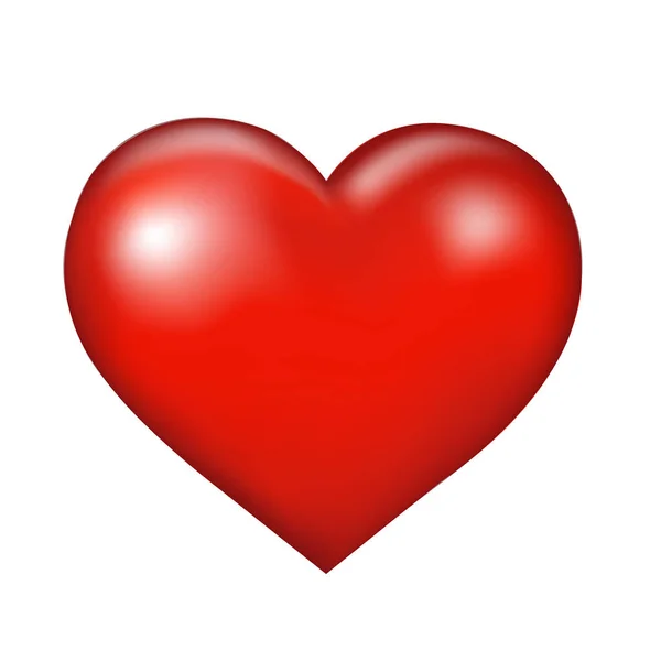 Rotes Herz Symbol Mit Gradientennetz Vektorillustration — Stockvektor