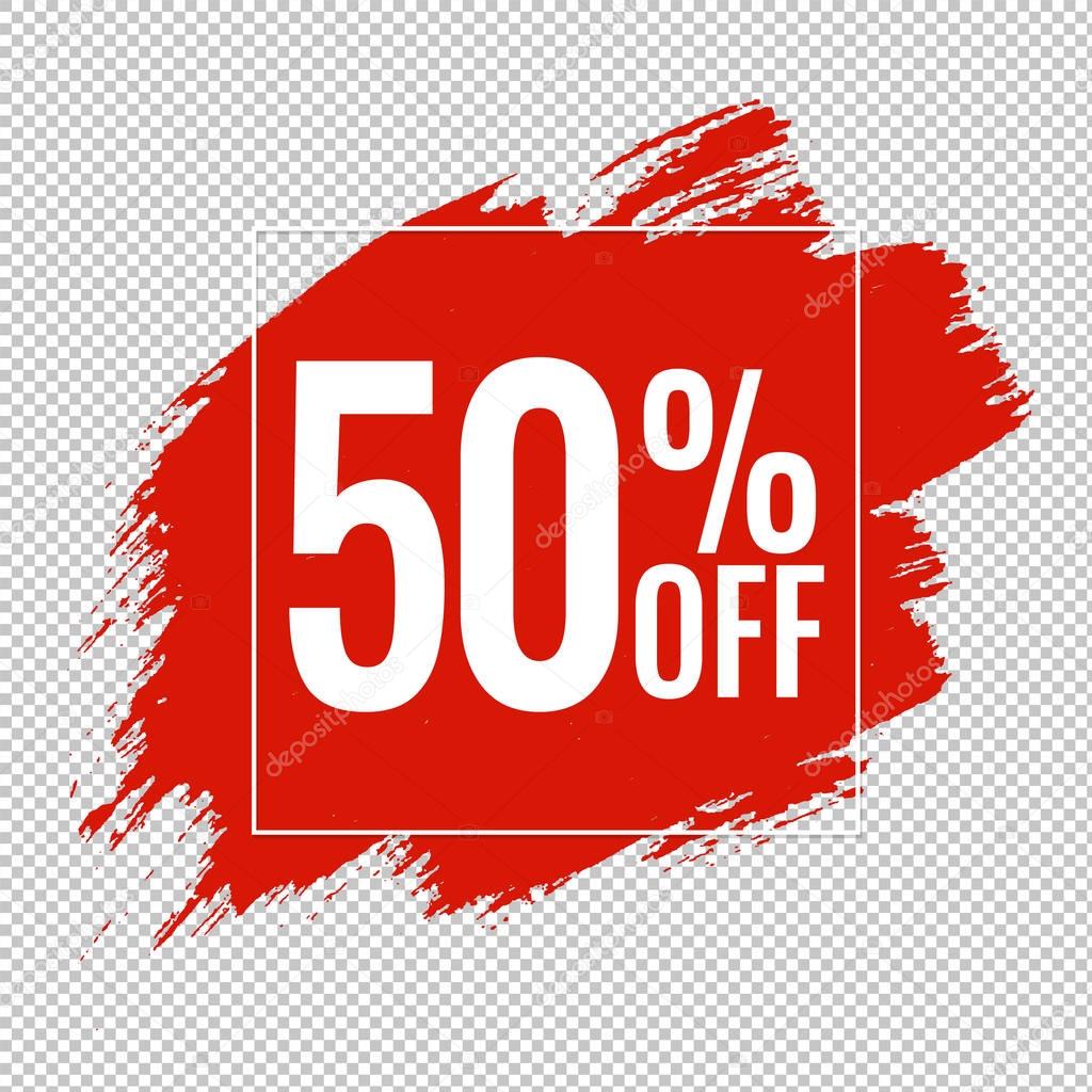 Red Blobs Sale Banner Transparent Background, Vector Illustration