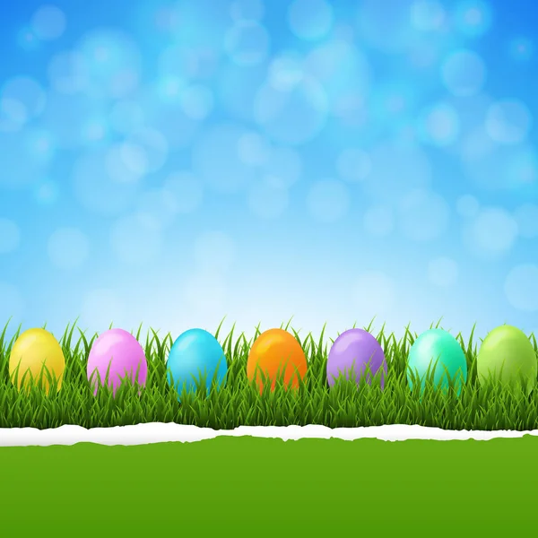 Happy Easter Postcard Gradient Mesh Vector Illustration — стоковый вектор