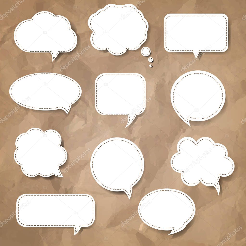 Speech Bubble Set With Gradient Mesh, Vector Illustration