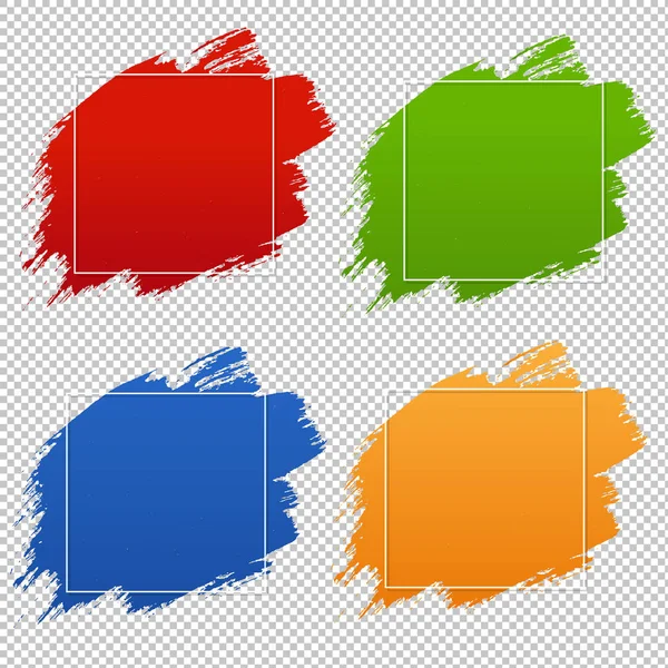 Conjunto Banners Coloridos Blobs Fundo Transparente Ilustração Vetorial — Vetor de Stock