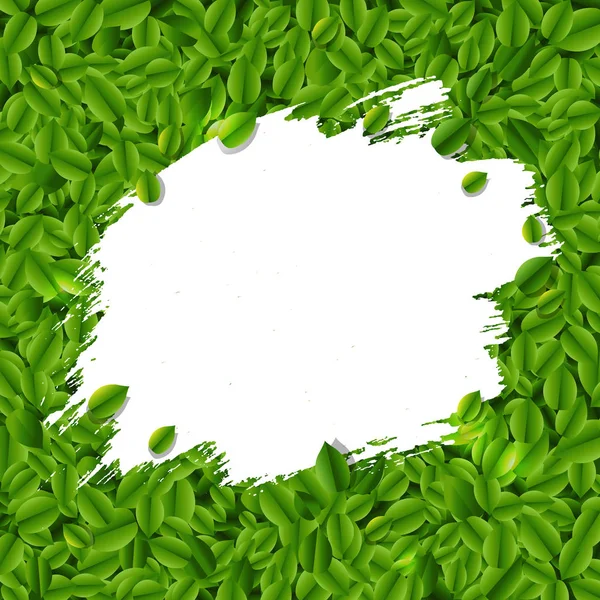 Groene Bladeren Achtergrond Met Blot Vectorillustratie — Stockvector