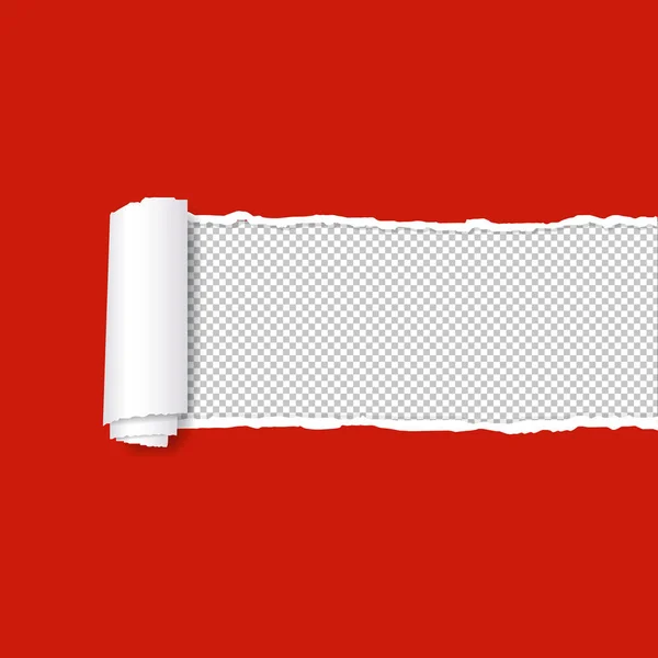 Torn Paper Edge Red Background Gradient Mesh Vector Illustration — Stock Vector