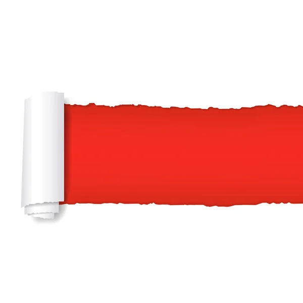 Zerrissenes Rotes Papier Mit Gradientennetz Vektorillustration — Stockvektor