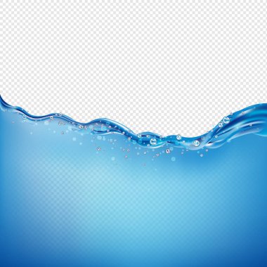 Güzel Mavi Su Dalgası Şeffaf Arkaplan Gradyan Örgü, Vektör Resimleri