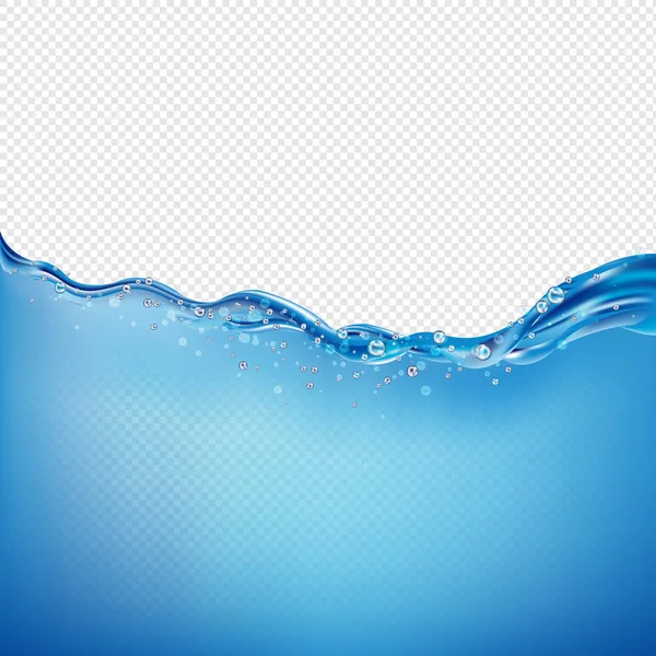 Beautiful Blue Water Wave Transparent Background Gradient Mesh Vector Illustration — Stock Vector
