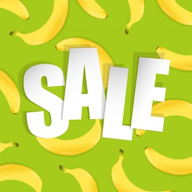 Satılık arka plan muz, vektör çizim ile