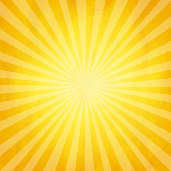 Crumpled Yellow Sunburst Background Gradient Mesh Vector Illustration — Stock Vector