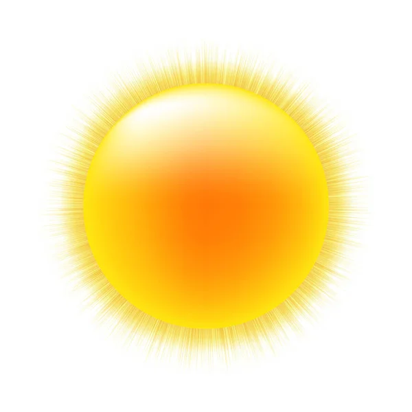 グラデーションメッシュの白い背景の太陽 ベクトルイラスト — ストックベクタ