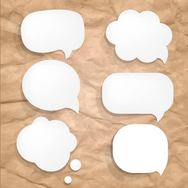 Cardboard Wrinkles Texture Speech Bubbles Gradient Mesh Vector Illustration — Stock Vector