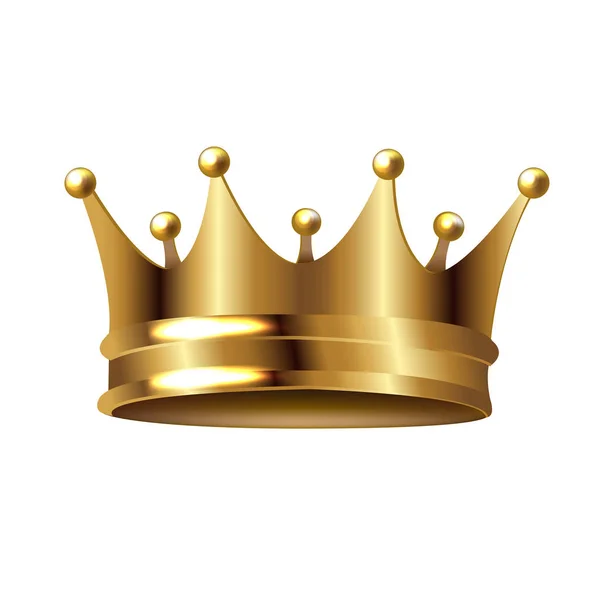 Coroa Dourada Isolado Fundo Branco Com Malha Gradiente Vector Illustratio — Vetor de Stock