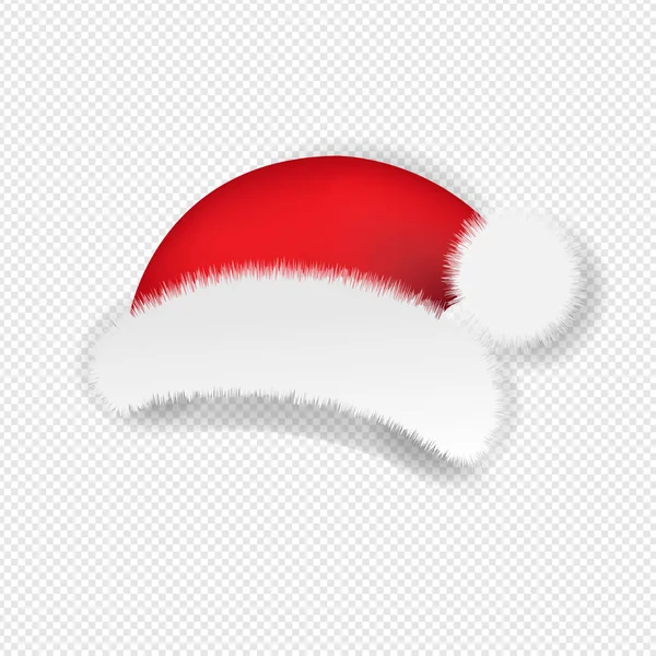 Christmas Santa Claus Cap Transparent Background Gradient Mesh Vector Illustration — ストックベクタ