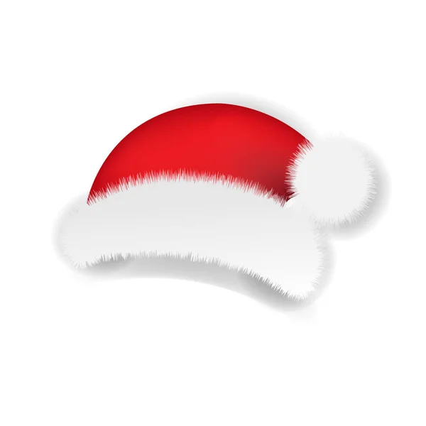 Christmas Santa Claus Cap Transparent Background Vector Illustration — ストックベクタ