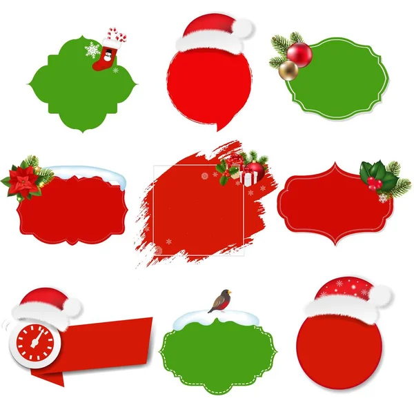 Christmas Sale Labels Set Isolated Transparent Background Gradient Mesh Vector — Stock Vector