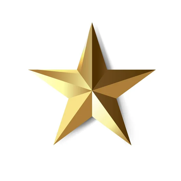 Golden Star Fondo Transparente Aislado Ilustración Vectorial — Vector de stock