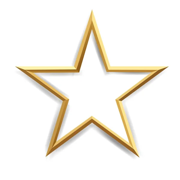 Golden Star Met Geïsoleerde Transparante Achtergrond Met Gradiënt Gaas Vectorillustratie — Stockvector