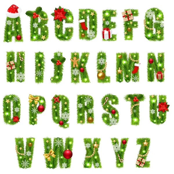 Christmas Alphabet Christmas Toys Isolated Transparent Background Vector Illustration Vector Graphics