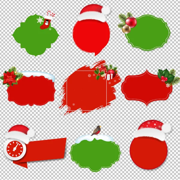 Christmas Sale Labels Set Isolated Transparent Background Gradient Mesh Vector Stock Vector