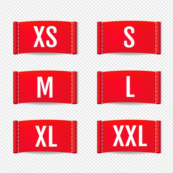 Kleding Labels Set Geïsoleerde Transparante Achtergrond Met Gradiënt Mesh Vector — Stockvector