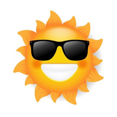 Sun With Sunglasses Isolated Transparent Background , Vector Illustration