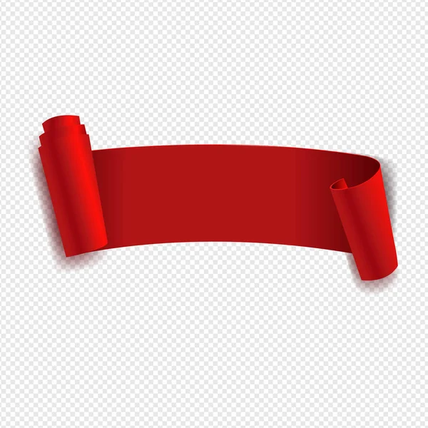 Rotes Band Isolierter Transparenter Hintergrund Mit Gradientennetz Vektorillustration — Stockvektor