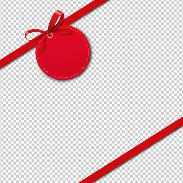 ロープと赤い弓の白い背景と販売ラベルグラデーションメッシュ ベクトルイラスト — ストックベクタ