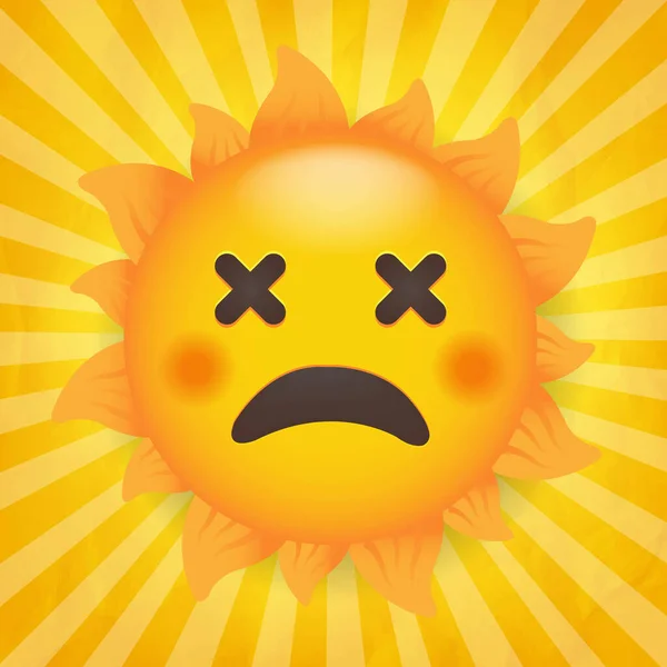 Sun Icon Isolated Yellow Burst Background Vector Illustration — Stock Vector