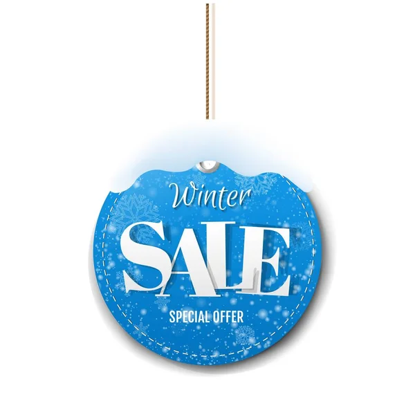 Winter Sale Banner Snow Vector Illustration — Stock Vector