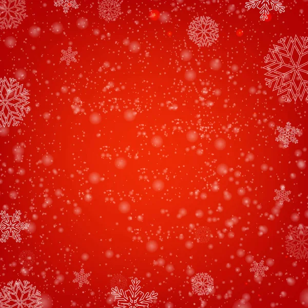 Зимний Красный Плакат Снегом Градиентной Сеткой Векторная Иллюстрация — стоковый вектор