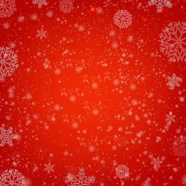 Winter Red Poster Snow Gradient Mesh Vector Illustration — Stock vektor