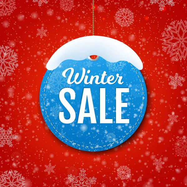 Winter Sale Banner Mit Schnee Mit Gradientennetz Vektorillustration — Stockvektor