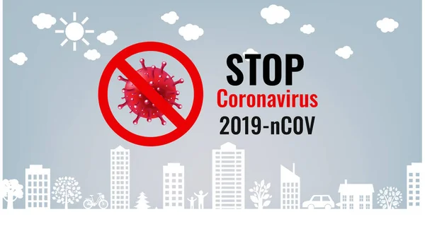 City Border Isolated Coronavirus Text Banner — стоковий вектор