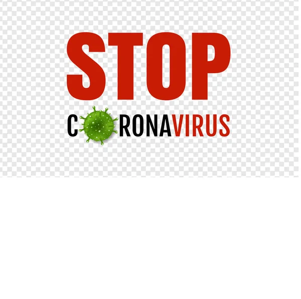 Coronavirus 2019 Ncov Banner Transparante Achtergrond — Stockvector