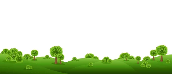 Paysage Vert Isolé Avec Fond Blanc — Image vectorielle