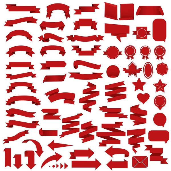 Ruban Web Rouge Isolé — Image vectorielle