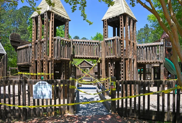 Empty Playgound Closed Due Social Distancing Covid Pandemic United States — Stock Photo, Image