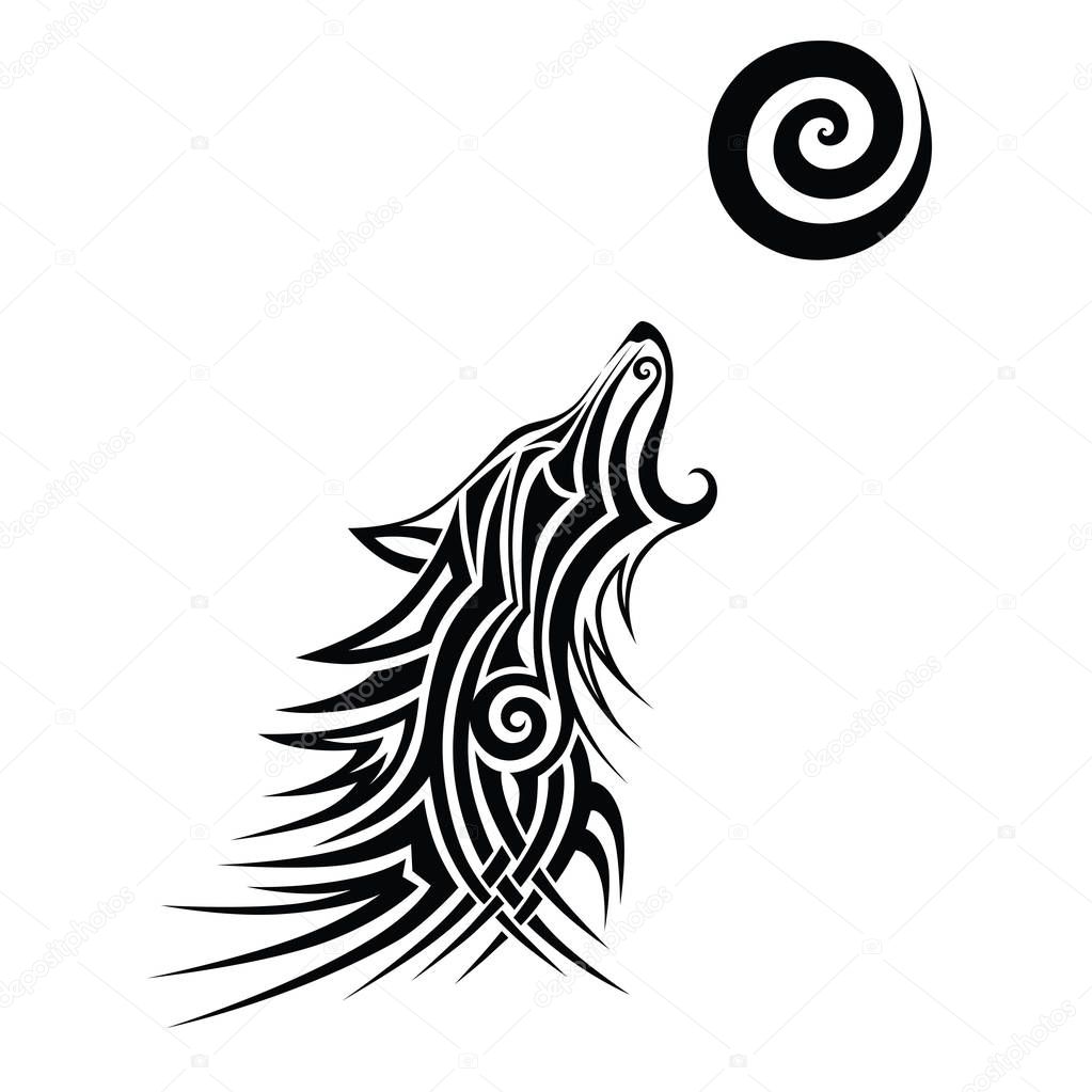 Loup Tribal  Tattoo Design Noir Vector Art Id e Sketch 