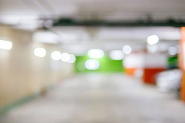 Bulanık görüntü kapalı otopark - çok katlı araba iç çekim 