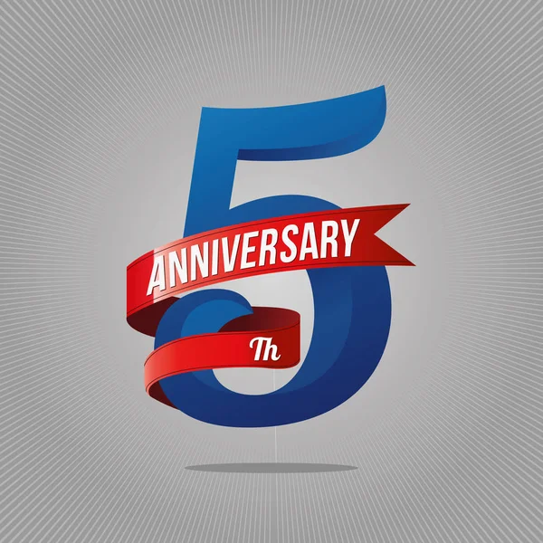 Πέντε χρόνια επέτειο εορτασμού λογότυπο. 5η επέτειος καταγραφής — Διανυσματικό Αρχείο