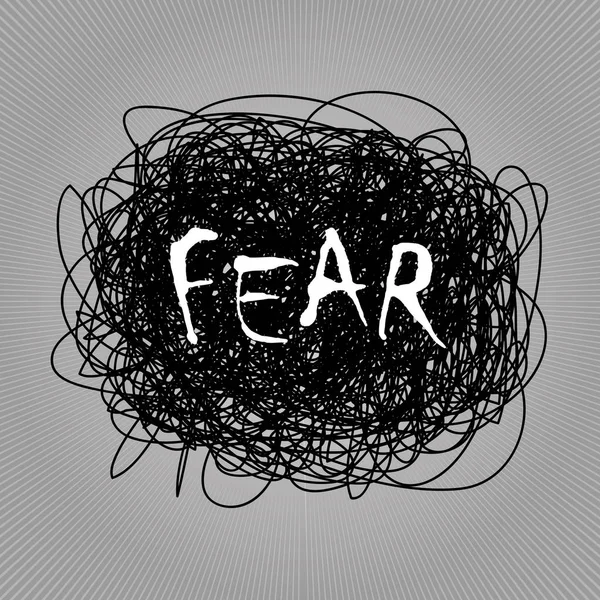 Hand drawn fear concept vector illustration — Stock Vector