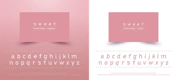 Sweet Alphabet Lowercase Font Tipografia Estilo Clássico Cor Rosa Coleção — Vetor de Stock