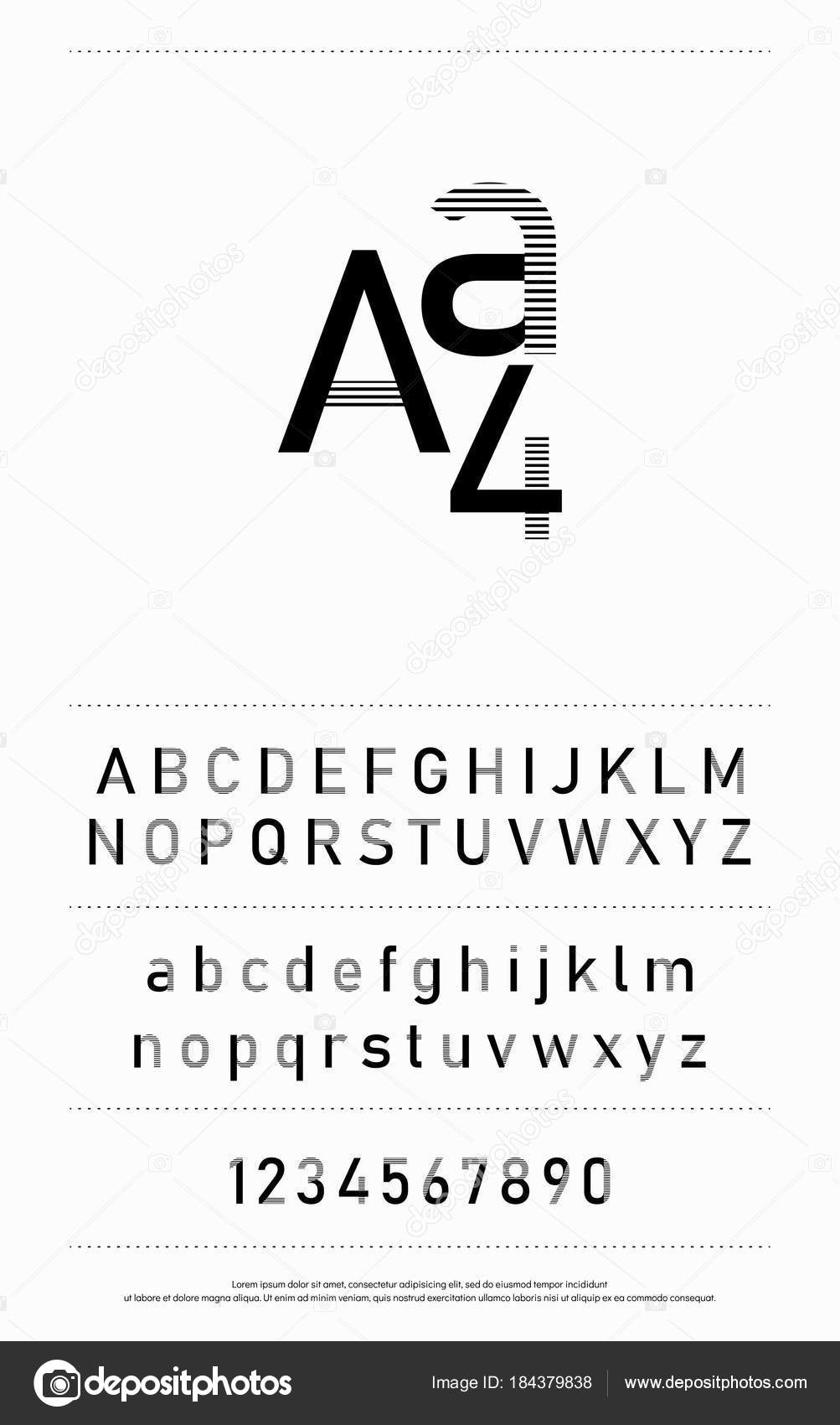 Modern Hipster Abstract Font Alphabet Numbers Designs Logo Poster  Invitation Stock Vector by ©geengraphy 184379838