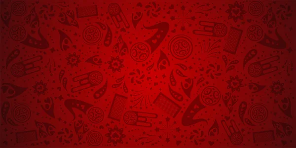 2018 Dünya Şampiyonası Futbol Kupası kırmızı arka plan futbol şablonu