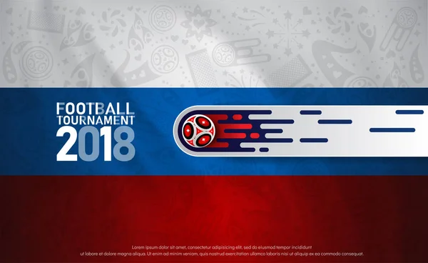 Кубок мира по футболу 2018 на абстрактном фоне флага — стоковый вектор