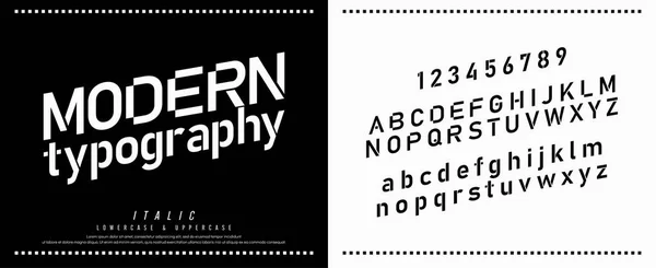 Czcionki Nowoczesne Alfabetu Liczb Projekty Logo Plakat Zaproszenia Itp Typografia — Wektor stockowy