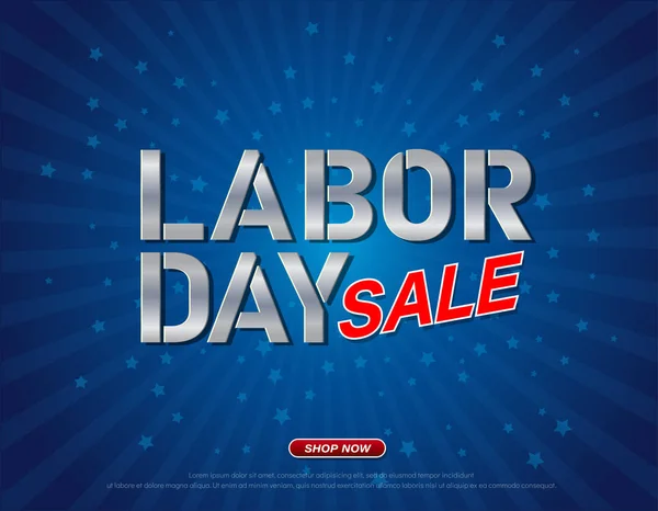 Labor Day Sale Promotion Advertising Banner Web Design Template Vector — Stock Vector