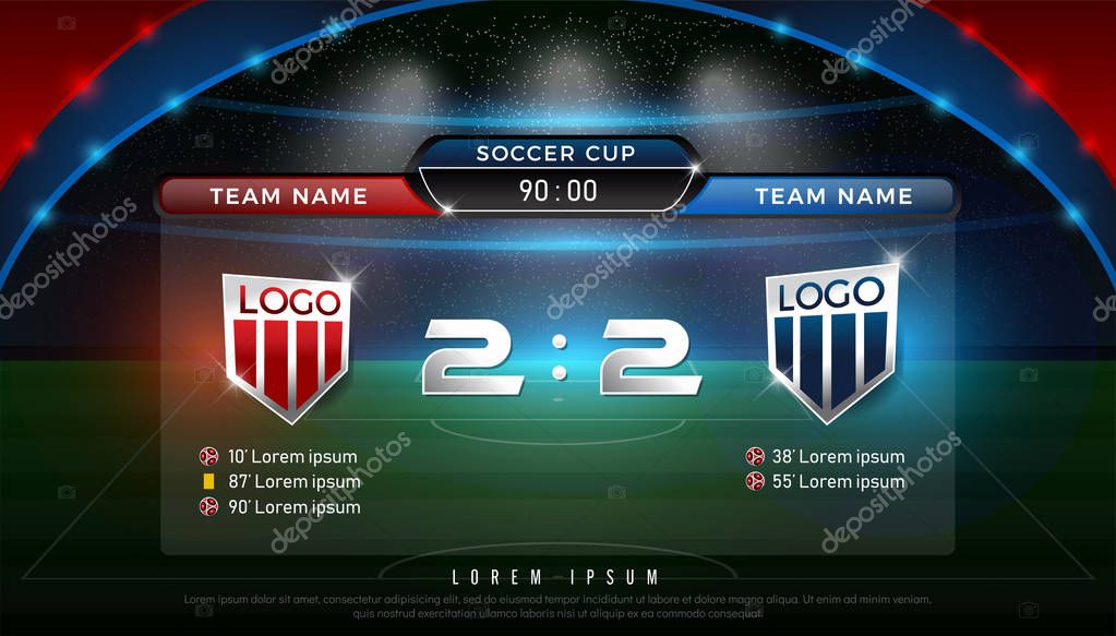 Soccer Scoreboard Team Team Strategy Broadcast Graphic Template