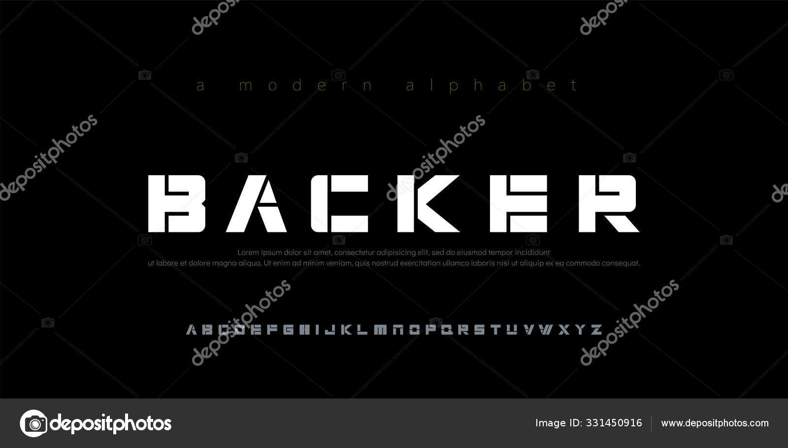 Modern abstract digital alphabet font. Minimal technology